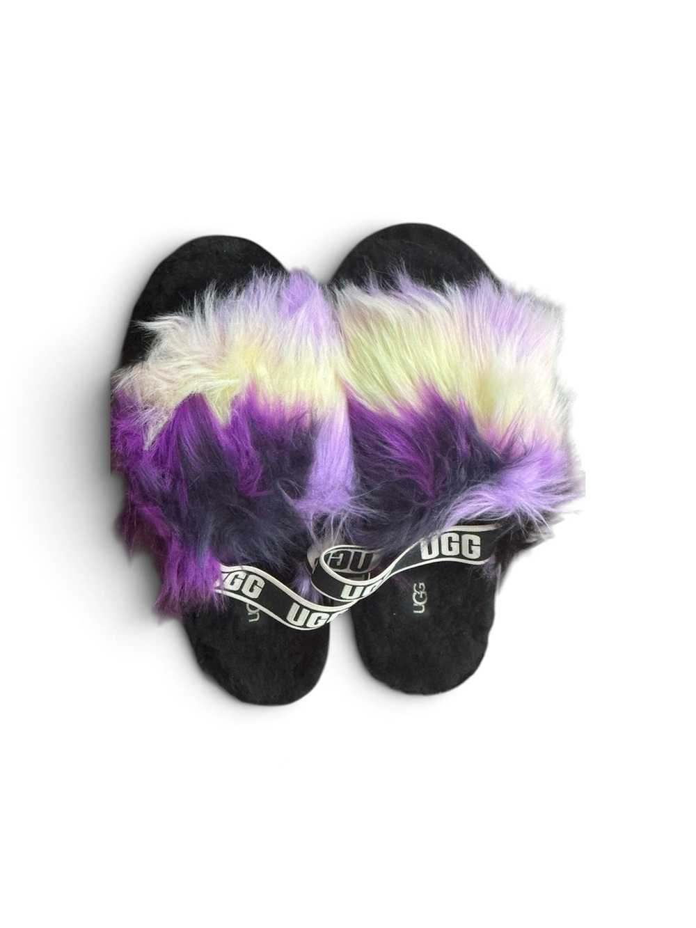 UGG Women's Purple Fur Slippers -Size 6